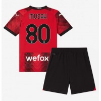 Fotbalové Dres AC Milan Yunus Musah #80 Dětské Domácí 2023-24 Krátký Rukáv (+ trenýrky)